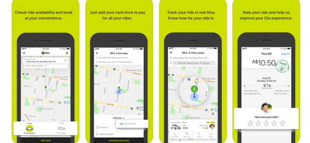 Source: Screenshot from Ola iOS App Store.