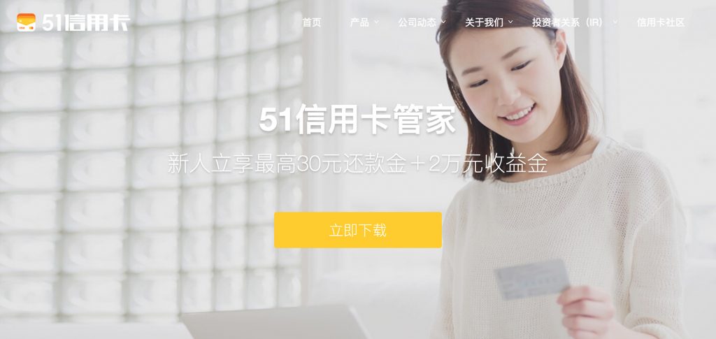 Screenshot of 51 Credit Card. Image by 51 Credit Card