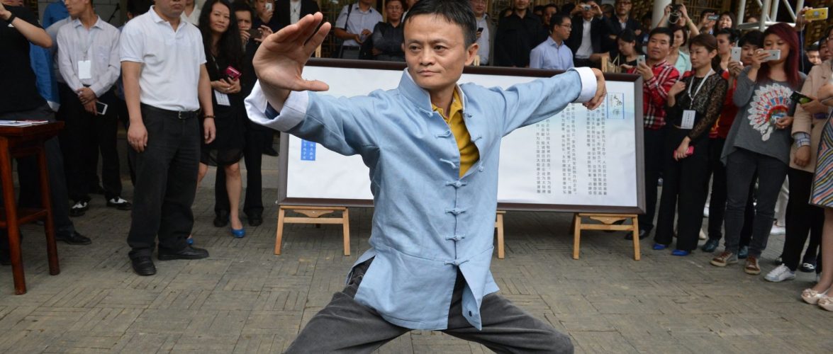 Alibaba co-founder Jack Ma was a proponent of the organization’s shift from the “18 Arhats” to an open partner system. Photo of Ma practicing tai chi. Photo from KrASIA’s archive.