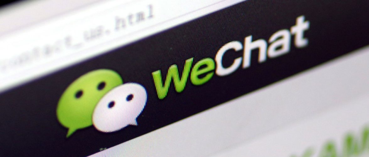 "View of a logo of the messaging app Weixin, or WeChat, of Tencent, in Jinan city, east China's Shandong province, 13 March 2016."