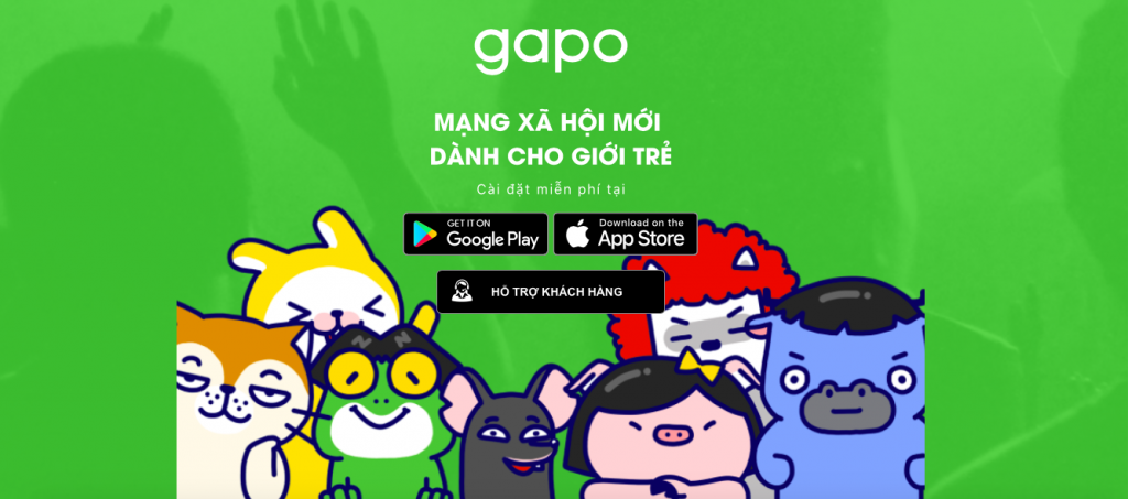 Screenshot of the social networking apps Gapo, which was launched in Vietnam on July 23. 