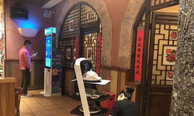Catering robots developed by Pudu Tech, the three-year-old Shenzhen start-up. Photo: Handout via SCMP.