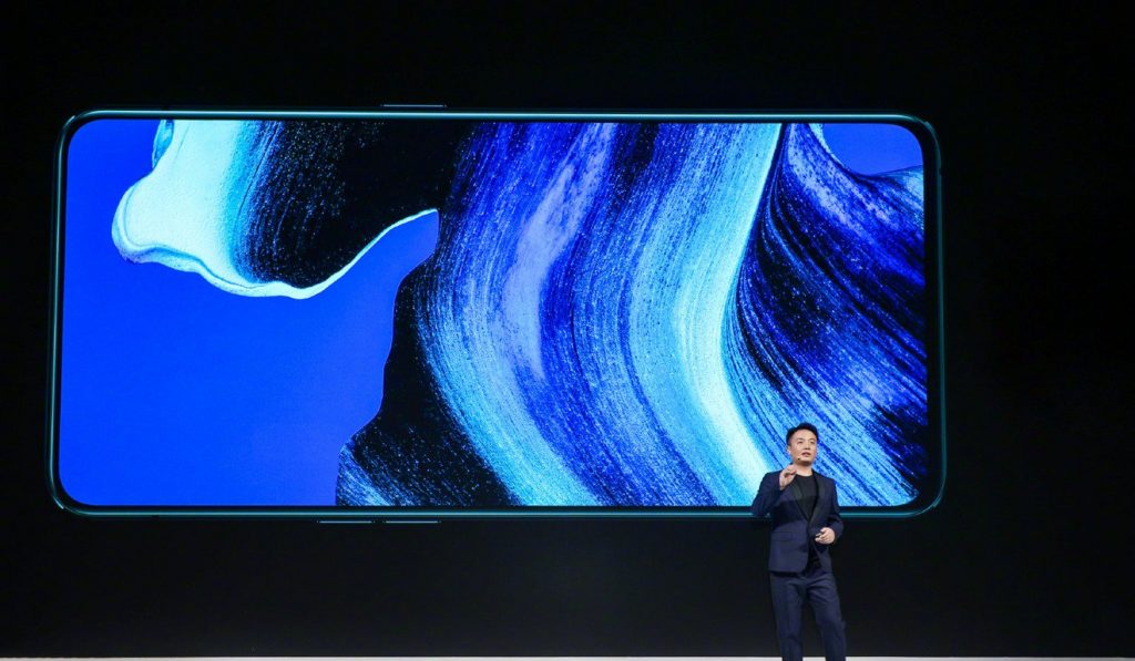 Brian Shen Yiren, vice president of Oppo, introduces the new Oppo Reno2 in Shanghai on Sep. 10, 2019. Photo: Handout via SCMP