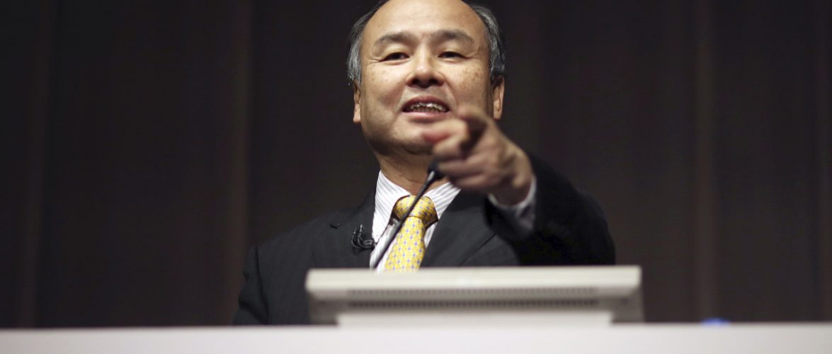 FILE - In this Nov. 4, 2014 file photo, SoftBank founder and Chief Executive Officer Masayoshi Son speaks during a news conference in Tokyo. Japanese Internet company SoftBank Group Corp., which is struggling to turn around Sprint in the U.S., is reporting a 27 percent drop in profit for the fiscal year ended March 31, compared to the previous year. (AP Photo/Eugene Hoshiko, File). Image source: Tuchong