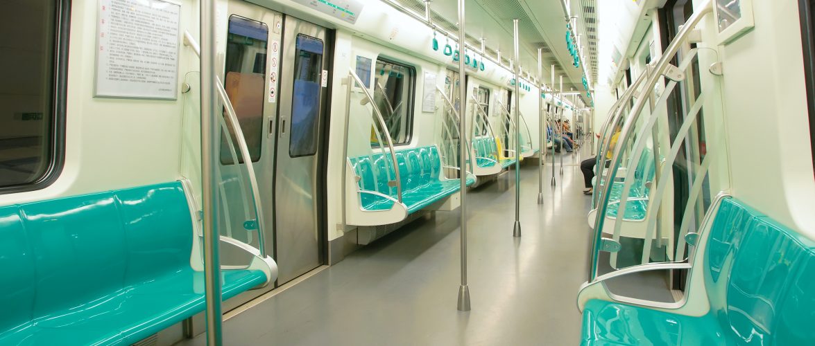 Empty train on Beijing's subway