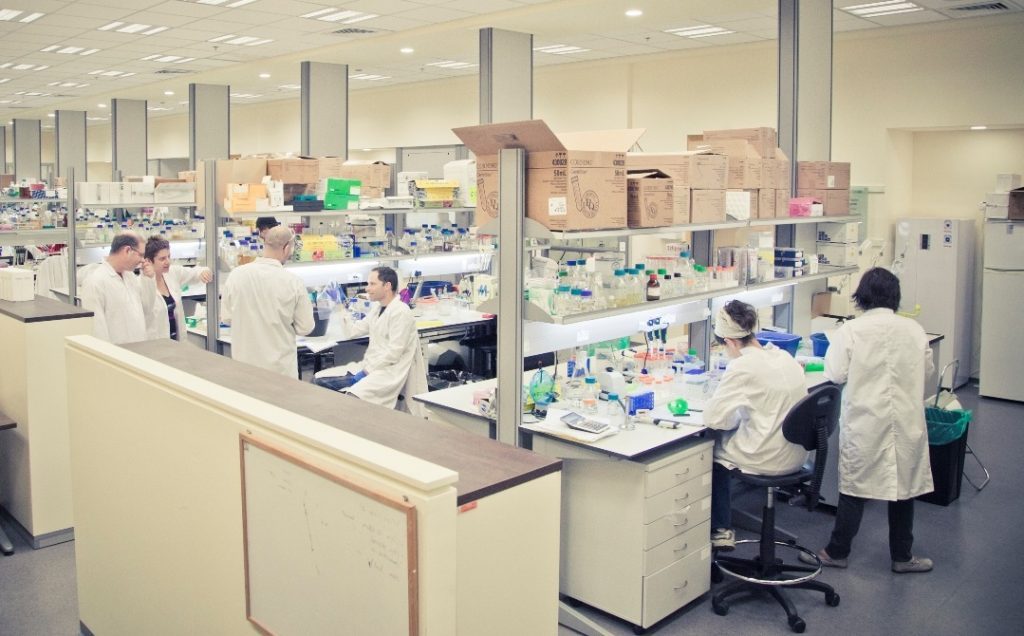 The Migal Research Institute’s lab, which is working on developing a coronavirus vaccine. March 2020. Photo by Lior Jorno. Courtesy of Migal Research Institute.