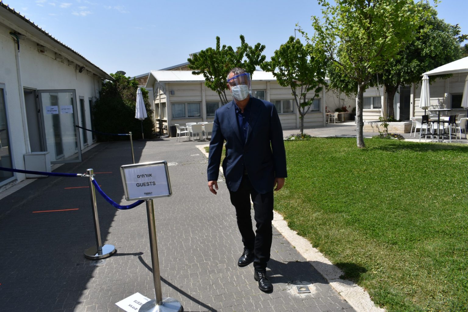 Erel Margalit at an entrance to the JVP Media Quarter compound. Courtesy of JVP via NoCamels.