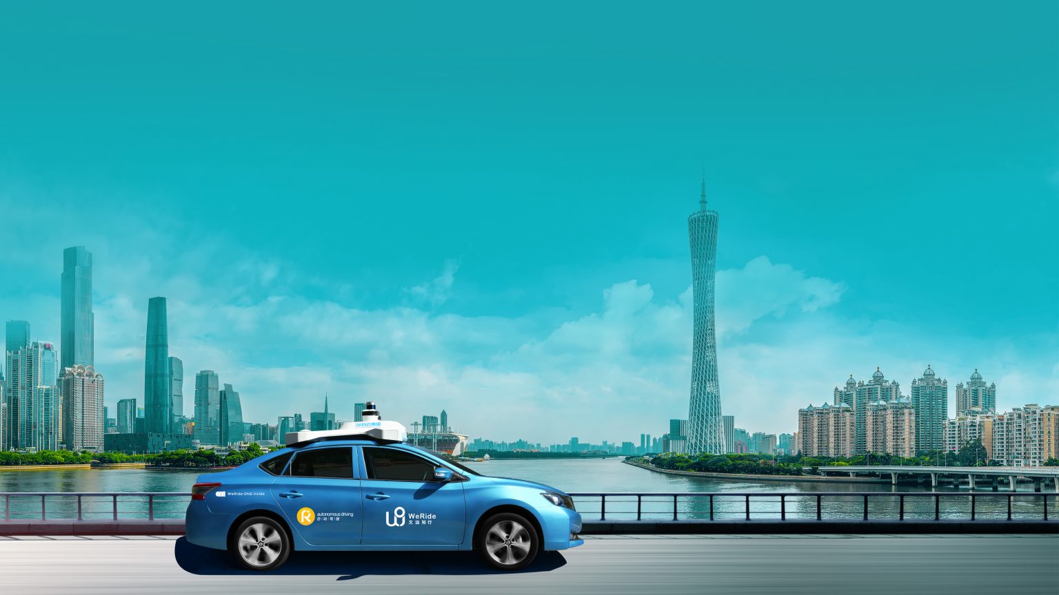 A WeRide robotaxi is spotted in Guangzhou, China.