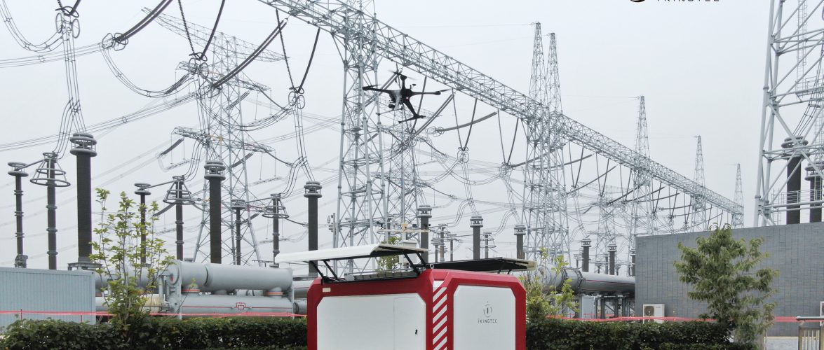 Ikintec's Hu Jing drone and airport is seen in a  transformer substation in China. [Photo provided to KrASIA]