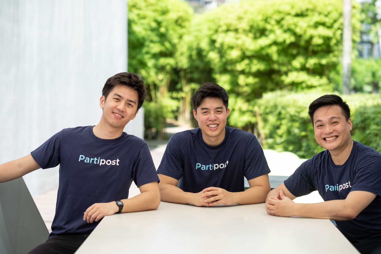 Partipost’s founding team: Tony Jen (left), Jonathan Eg (center), Benyamin Ramil (right). Photo courtesy of Partipost.