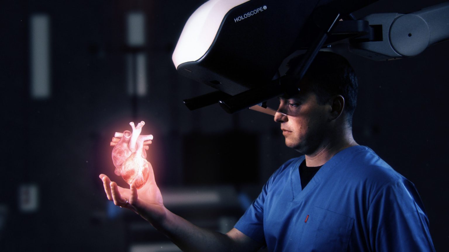 Holoscope-i is an over-the-head holographic system developed by RealView Imaging. It creates digital 3D holograms in the physician's hand. Courtesy of RealView Imaging via NoCamels.