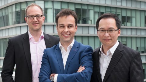StashAway founders.From left to right:  Nino Ulsamer , Michele Ferrario, and Freddy Lim. Photo courtesy of StashAway.
