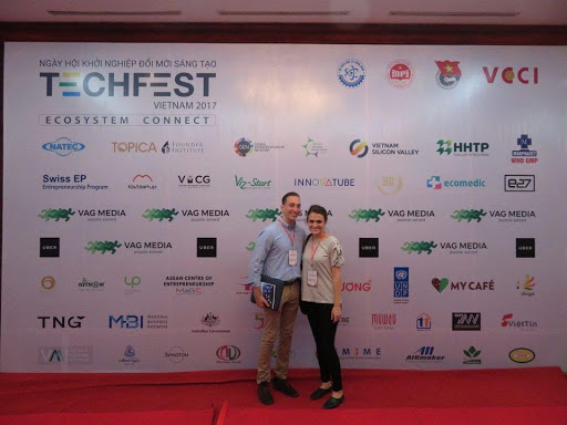 Meeting Vietnamese startups at the TechFest Vietnam conference in Hanoi, Vietnam.