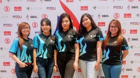 Dangla (first from left) with her Liyab Haliya team at the 2019 SEA Games Philippines Qualifiers. Photo courtesy of Em Dangla.