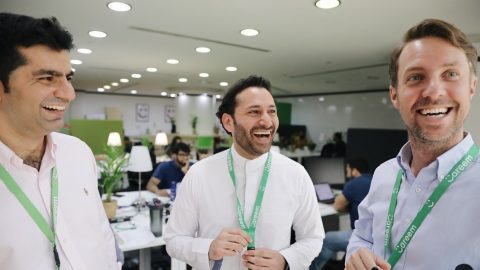 Careem's founders in the company's headquarters. Photo by Kieran Kesner. Courtesy of Careem via MENAbytes.