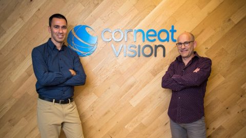 CorNeat Vision co-founders Gilad Litvin (right) and Almog Aley Raz. Courtesy of CorNeat Vision via NoCamels.