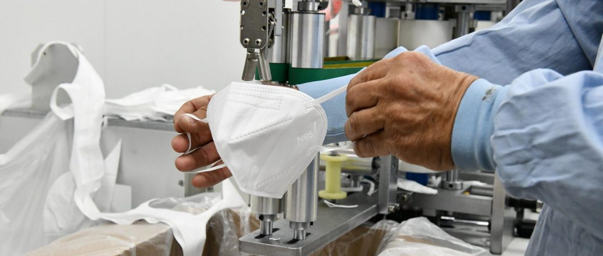A production line of N95 masks has been opened in Sderot. Courtesy of the Ministry of Defense of Israel via NoCamels.