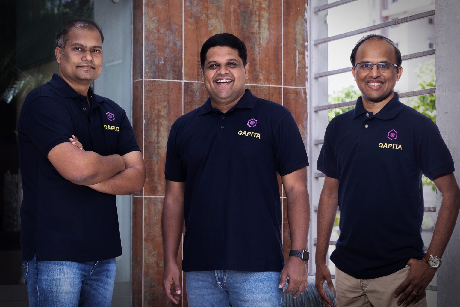 Qapita founding team: Vamsee Mohan (left), Ravi Ravulaparthi (center), Lakshman Gupta (right). Photo courtesy of Qapita.
