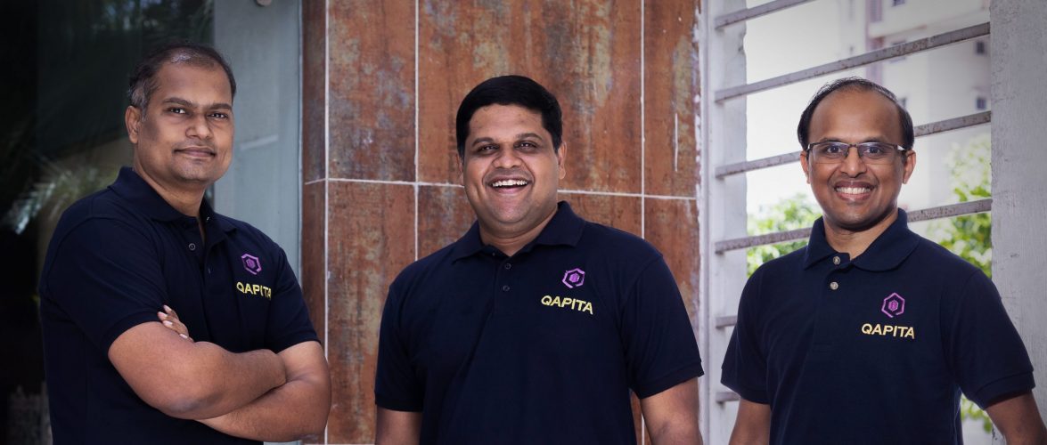 Qapita founding team: Vamsee Mohan (left), Ravi Ravulaparthi (center), Lakshman Gupta (right). Photo courtesy of Qapita.