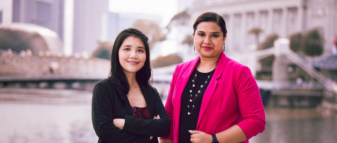 Photo of Ka Yi Ling (left) and Sandhya Sriram, co-founders of Shiok Meat. Photo from KrASIA’s archive.