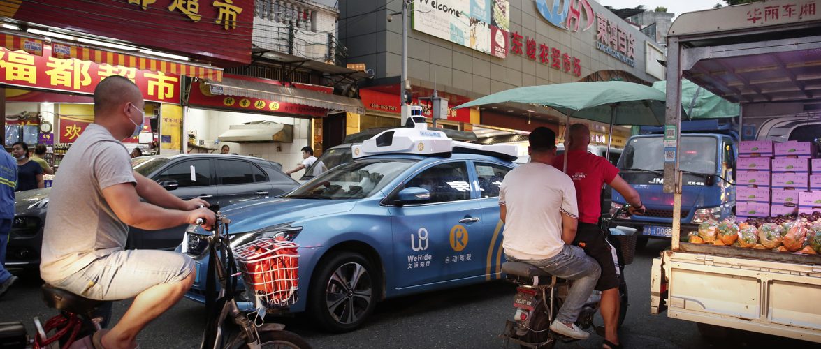 WeRide robotaxis are being tested in Guangzhou. Photo provided to KrASIA