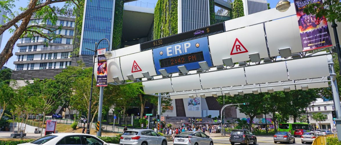 ERP gantry in Singapore. Photo courtesy of Shutterstock.