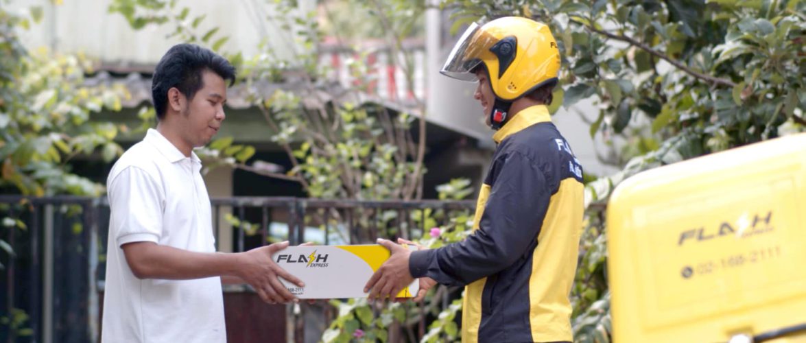 Flash Express couriers are sending parcles. Photo provided to KrASIA