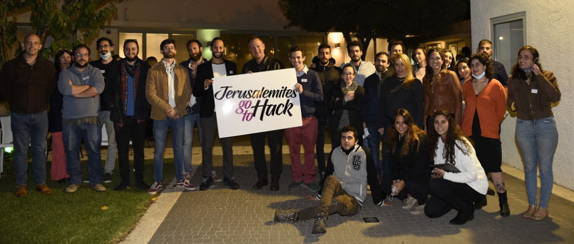 Participants of the Jewish-Arab Hackathon gather at Margalit Startup City headquarters in Jerusalem. Courtesy of Jewish-Arab Hackathon.