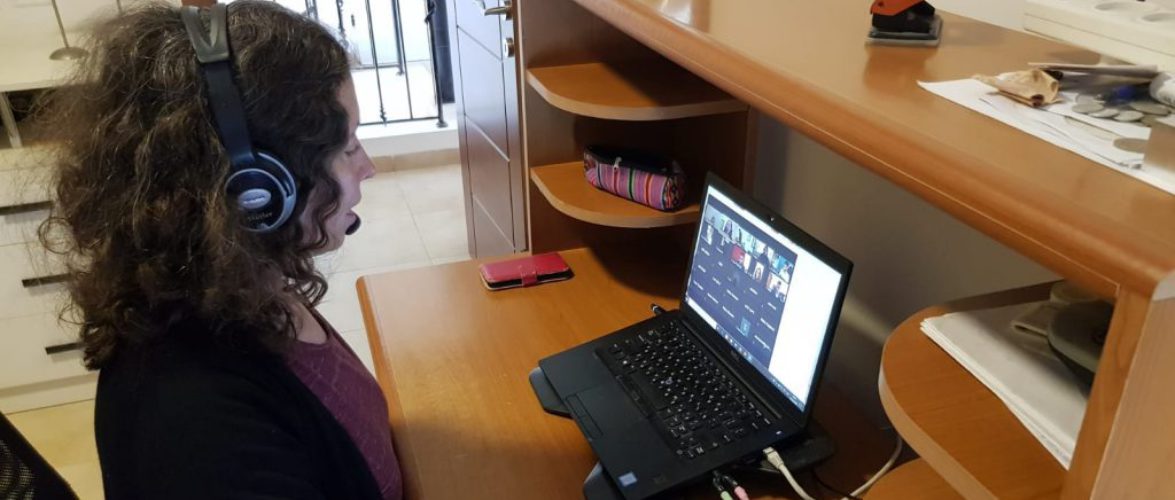 Technion faculty practice distance teaching ahead of the opening of the online spring semester. Courtesy of Technion Spokesperson’s Office via NoCamels.