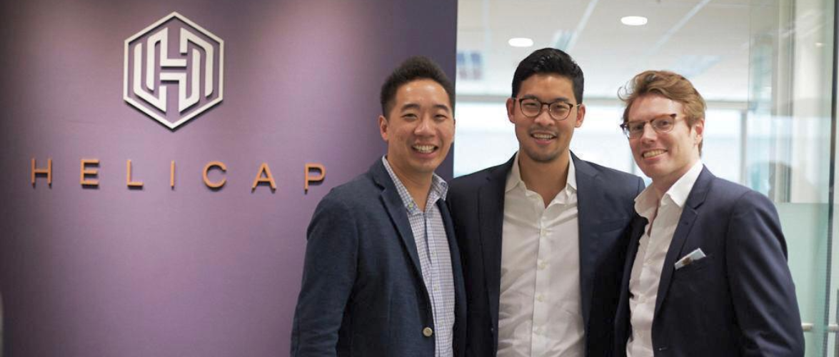 Helicap founders Jeremy Tan (left), David Z. Wang (center), and Quentin Vanoekel (right). Photo courtesy of Helicap.