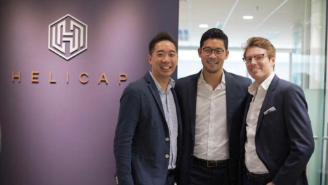Helicap founders Jeremy Tan (left), David Z. Wang (center), and Quentin Vanoekel (right). Photo courtesy of Helicap.