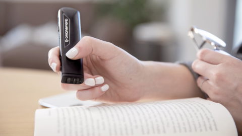 The OrCam Read digital read nabbed a "Best of Innovation" award at the CES Innovation Awards. Courtesy of OrCam via NoCamels.