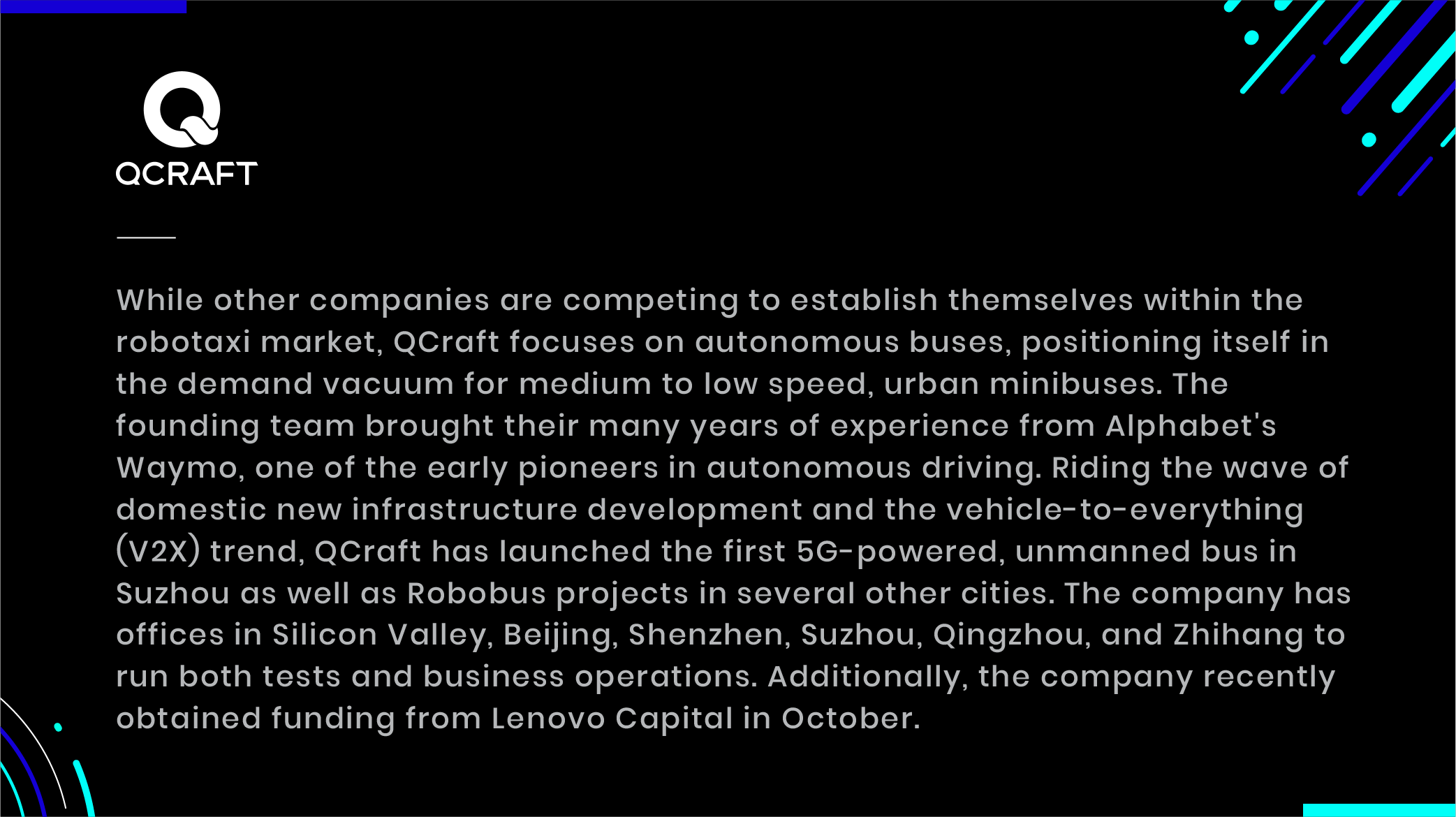 qcraft autonomous buses robobus low speed urban minibuses 5g unmanned bus suzhou silicon valley beijing lenovo capital funding