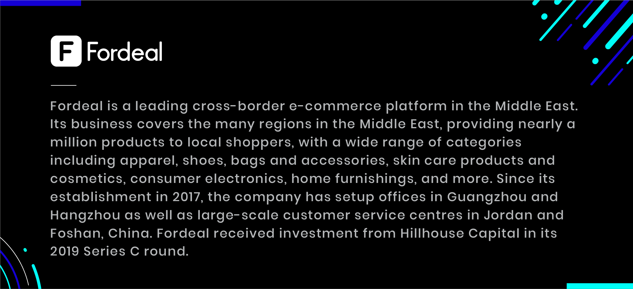 Fordeal cross border ecommerce platform middle east million products guangzhou hangzhou jordan series c hillhouse capital