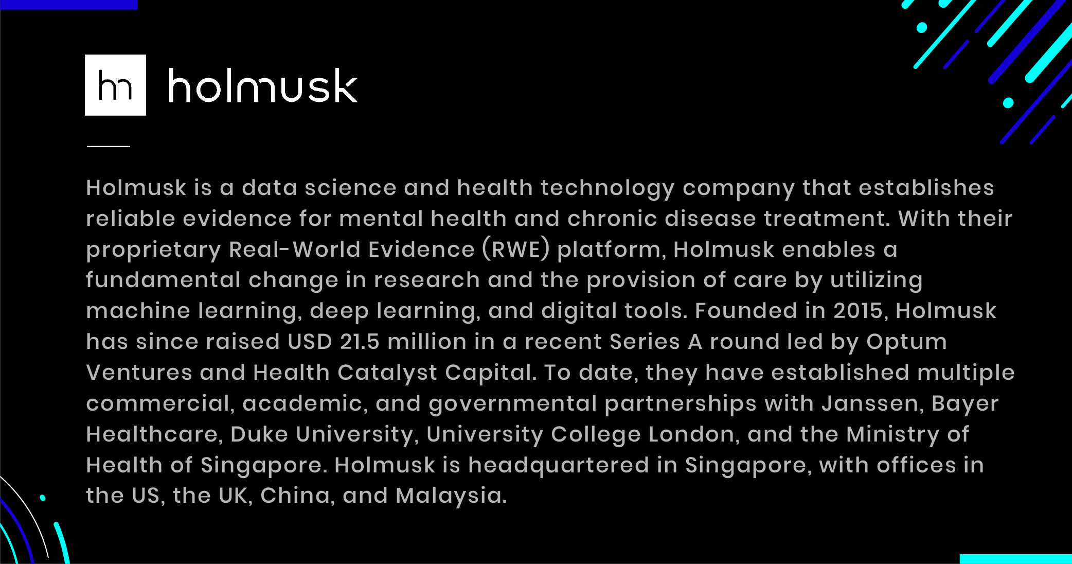 Holmusk data science health company mental chronic disease real world evidence platform machine deep learning series a
