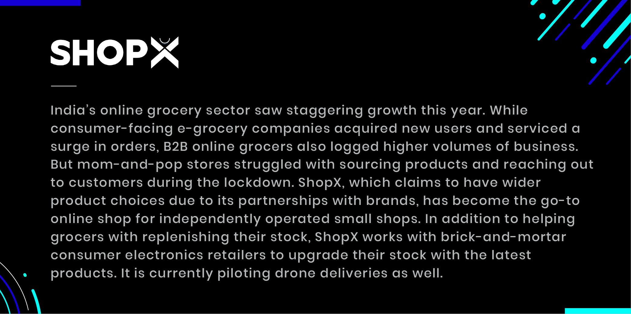Shopx mom and pop stores online shop for independently owned small shops replenishing stock drone deliveries
