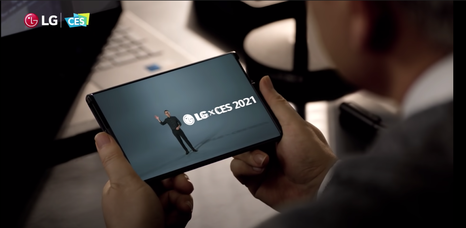 LG's rollable phone. Screenshot from LG's YouTube page.