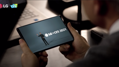 LG's rollable phone. Screenshot from LG's YouTube page.