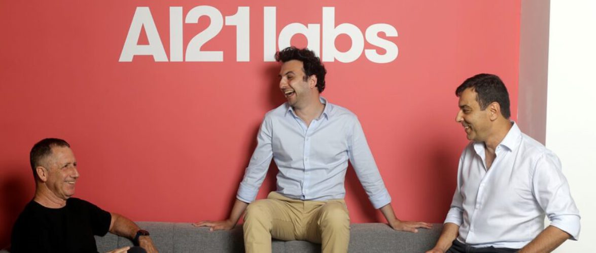 The founders of AI21 Labs (left to right): Yoav Shoham, Ori Goshen, and Amnon Shashua. Courtesy of AI21 Labs via NoCamels.
