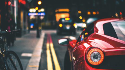 Light of a Ferrari 458 in the streets of London. Photo by Marc Kleen on Unsplash