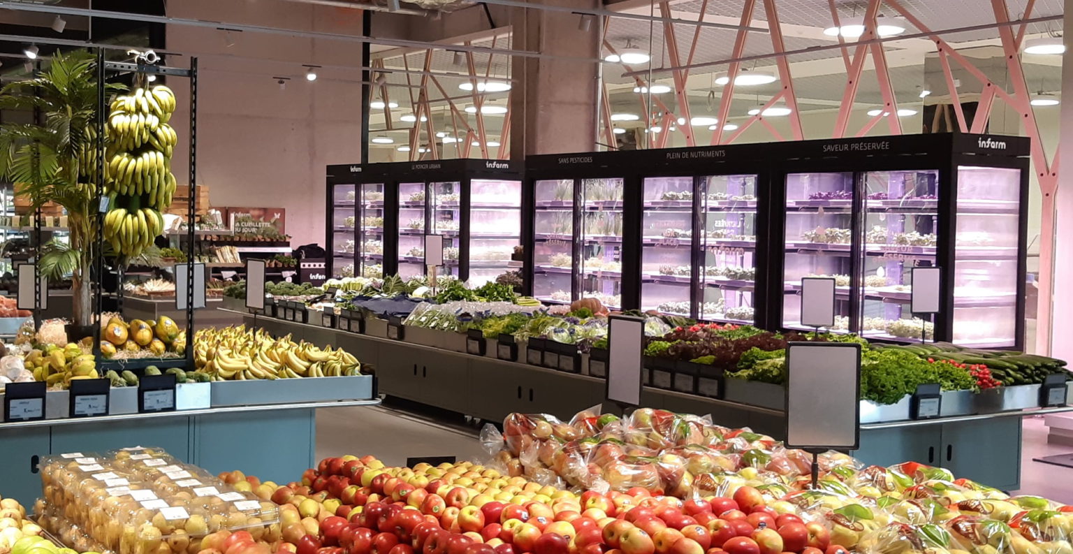 Infarm's urban farming system in Germany. Photo courtesy of Kroger and Infarm via NoCamels.