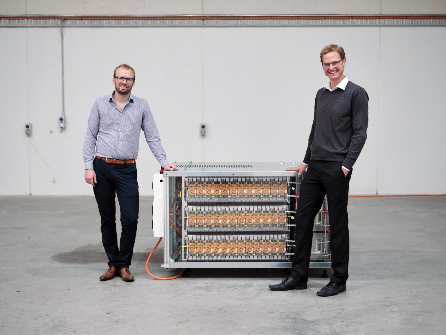 The Lee Kuan Yew Infinity Prize Relectrify Team, Daniel Crowley, Cofounder and Valentin Muenzel, Cofounder and CEO. Photo courtesy of Relectrify.