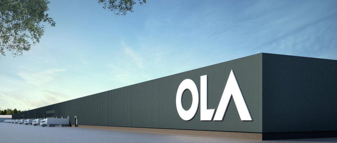 A computer graphic image of Ola's EV Plant in India.