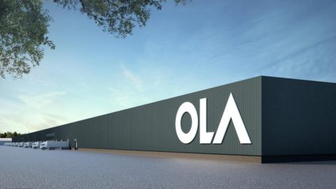 A computer graphic image of Ola's EV Plant in India.