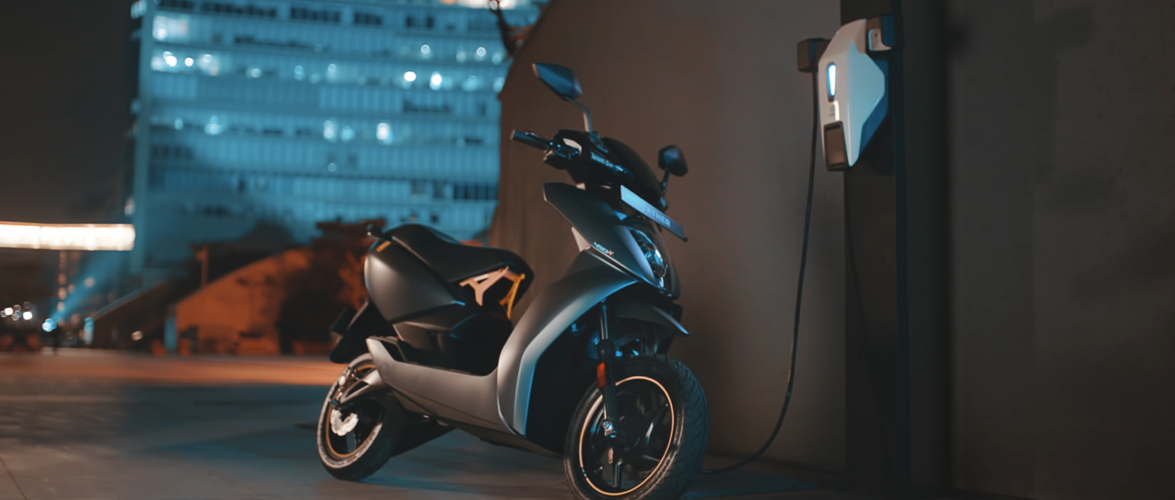 Ather two wheeler charging at its own charging station. Photo courtesy of Ather Energy