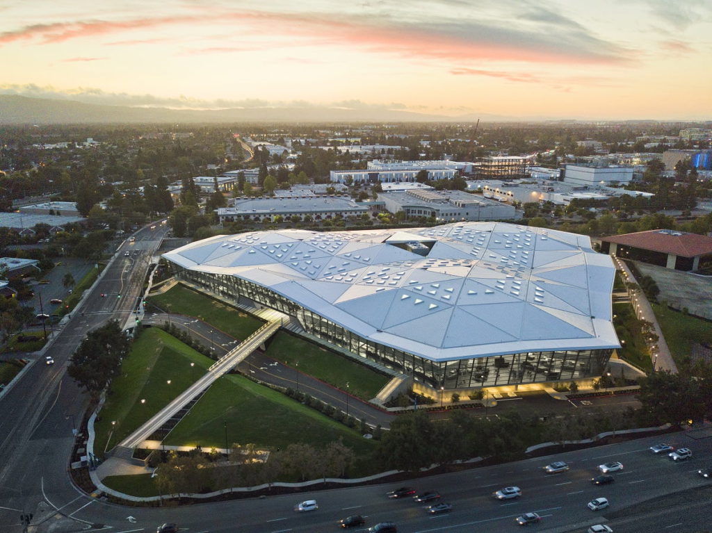 An aerial view of Nvidia's headquarters in Santa Clara, California. Photo by Connie Zhou. Courtesy of Nvidia via NoCamels.