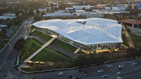 An aerial view of Nvidia's headquarters in Santa Clara, California. Photo by Connie Zhou. Courtesy of Nvidia via NoCamels.