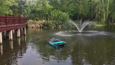 Orca-Tech's water-cleanup vessel in Wuzhen. Courtesy of Orca-Tech.