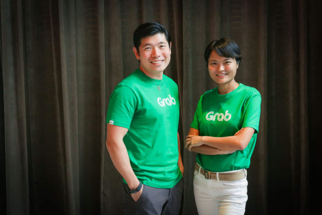 Photo of Anthony Tan (left) and Tan Hooi Ling, co-founders of Grab.