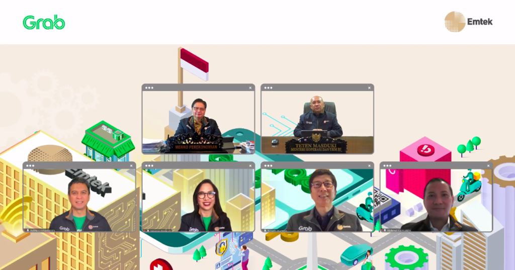 Screen cap of virtual press conference of Grab and Emtek